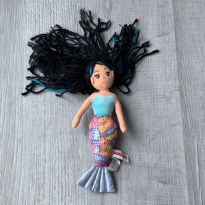 Aurora Blue-Top Multicolor Mermaid Plush Doll